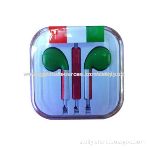 2014 World Cup Flag Wired Stereo Earphone for iPhone 5/5S/5C, w/ Crystal Box and Great Sound Quality